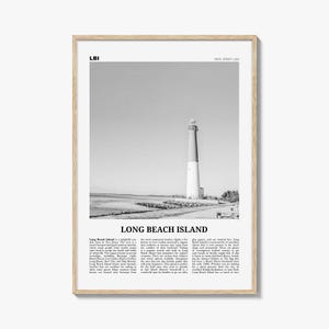 Long Beach Island Poster Schwarz Weiß, Long Beach Island Wandkunst, Long Beach Island Poster, Long Beach Foto, New Jersey, USA
