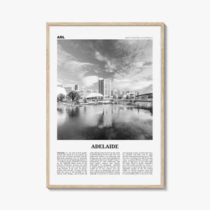 Adelaide Print Schwarzweiß, Adelaide Wandkunst, Adelaide Poster, Adelaide Foto, Adelaide Wanddekor, Stadt Kunstdruck, Australien Print Art