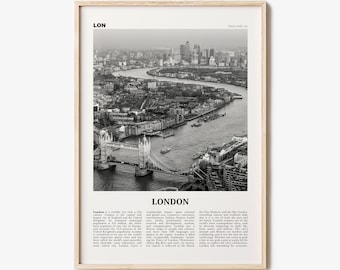 London Print Black and White No 2, London Wall Art, London Poster, London Photo, Tower Bridge, Elizabeth Tower, England, UK United Kingdom