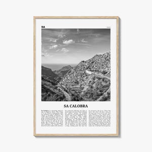Sa Calobra Poster Schwarz und weiß, Sa Calobra Wandkunst, Sa Calobra Poster, Sa Calobra Foto, Sa Calobra Wanddekor, Sa Calobra Karte, Spanien