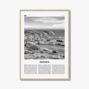 Impresión en blanco y negro de Suecia, arte mural de Suecia, póster de Suecia, foto de Suecia, decoración de pared de Suecia, Sverige, sueco, Estocolmo, Europa
