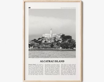 Alcatraz Island Print Black and White, Alcatraz Island Wall Art, Alcatraz Island Poster, Alcatraz Island Photo, Alcatraz Island Wall Decor