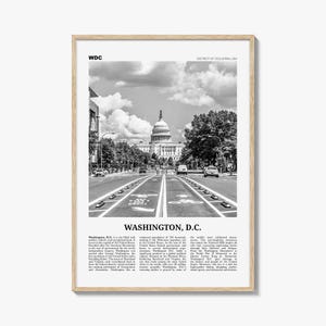 Washington, DC Poster Print Black and White, United States Capitol Photo Wall Art