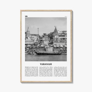 Varanasi Poster schwarz weiß, Varanasi Wandkunst, Varanasi Poster, Varanasi Foto, Varanasi Wanddekor, Varanasi Karte, Indien