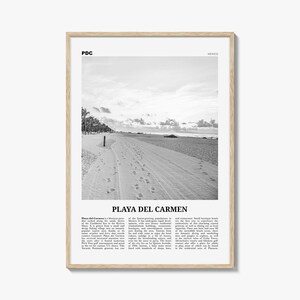 Impresión de Playa del Carmen en blanco y negro, Arte mural de Playa del Carmen, Cartel de Playa del Carmen, Foto de Playa del Carmen, Solidaridad, México