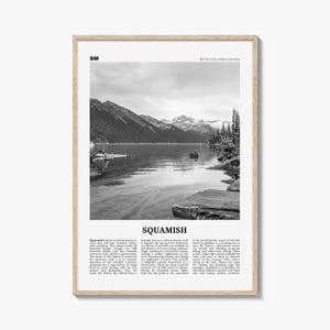 Squamish Print Black and White, Squamish Wall Art, Squamish Poster, Squamish Photo, Squamish Wall Décor, British Columbia, Canada