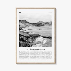 Galapagosinseln Druck Schwarzweiß, Galápagosinseln Wandkunst, Galápagosinseln Poster, Galápagosinseln Foto, Galápagos Wanddekor