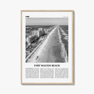Fort Walton Beach Print schwarz weiß Nr. 2, Fort Walton Beach Wandkunst, Fort Walton Beach Poster, Fort Walton Beach Foto, USA
