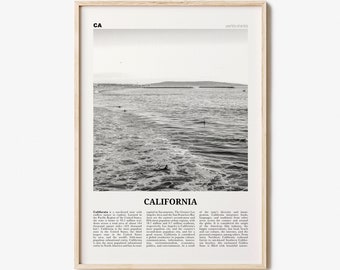 California Print Black and White No 3, California Wall Art, California Poster, California Photo, USA, United States, North America