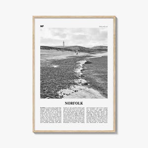 Norfolk Print Black and White England, Norfolk Wall Art, Norfolk Poster, Norfolk Photo, Norfolk Map, England, United Kingdom