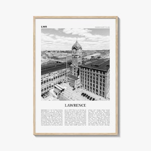 Lawrence Print Black and White Massachusetts, Lawrence Wall Art, Lawrence Poster, Lawrence Photo, Lawrence Wall Décor, USA, United States