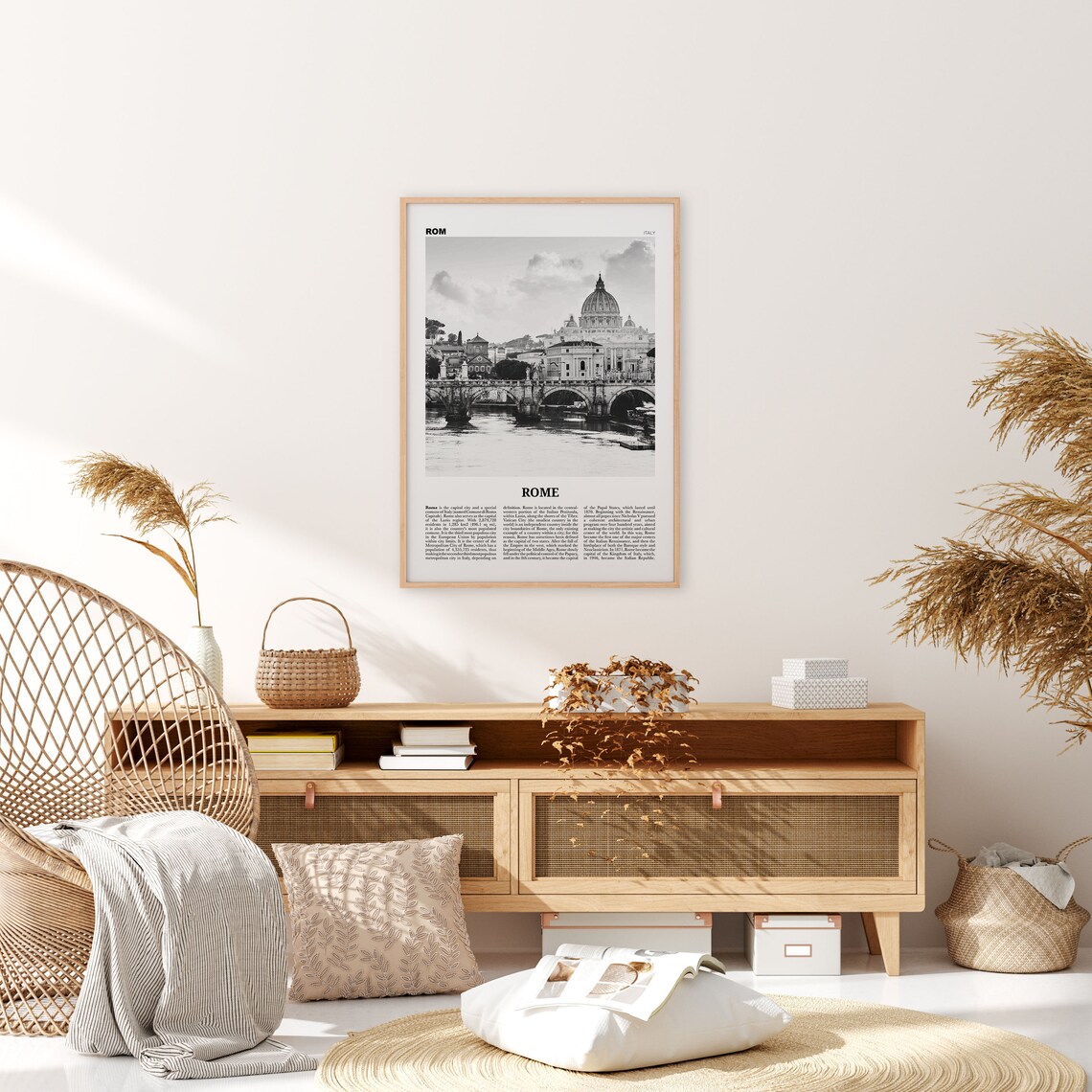 Rome Print Black and White Rome Wall Art Rome Poster Rome | Etsy