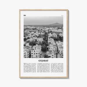 Gujarat Print Black and White, Gujarat Wall Art, Gujarat Poster, Gujarat Photo, Gujarat Wall Décor, India, Gandhinagar, Ahmedabad