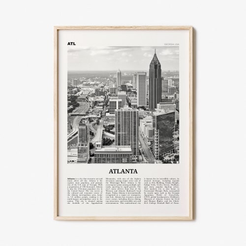 Georgia Print Black and White United States Landscape Georgia - Etsy