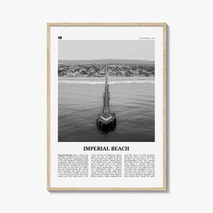 Imperial Beach Print Black and White, Imperial Beach Wall Art, Imperial Beach Poster, Imperial Beach Photo, California, USA, United States