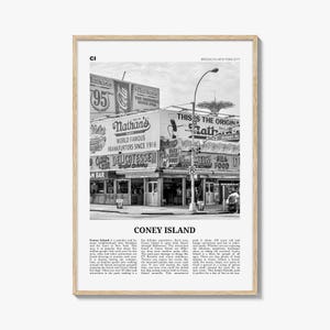 Coney Island Print Black and White, Coney Island Wall Art, Coney Island Poster, Coney Island Photo, Coney Island Wall Décor, Brooklyn