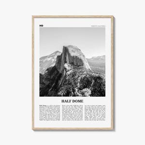 Half Dome Print Black and White, Half Dome Wall Art, Half Dome Poster, Half Dome Photo, Yosemite, California, USA, United States