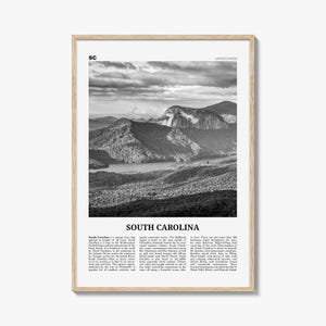 South Carolina Print Black and White No 3, South Carolina Art, South Carolina Poster, South Carolina Photo, South Carolina Map