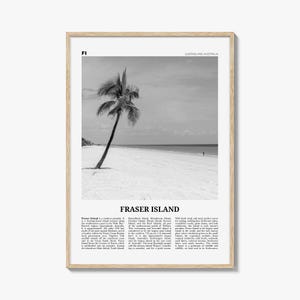 Fraser Island Print Schwarzweiß, Fraser Island Wandkunst, Fraser Island Poster, Fraser Island Foto, Queensland, Australien, Ozeanien