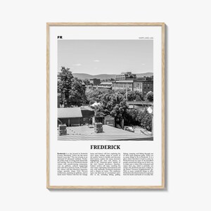 Frederick Print Black and White, Frederick Wall Art, Frederick Poster, Frederick Photo, Frederick Wall Décor, Maryland, USA, United States
