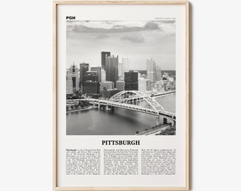 Pittsburgh Print Black and White No 1, Pittsburgh Wall Art, Pittsburgh Poster, Pittsburgh Photo, Pennsylvania, USA, United States