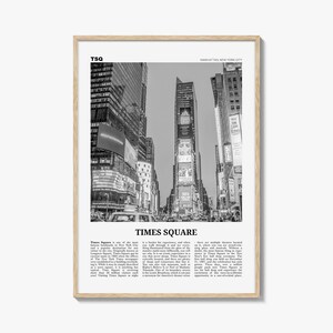 Times Square Black and White Photo Print: New York Wall Art