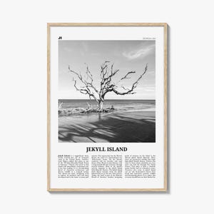Impression Jekyll Island noir et blanc, art mural Jekyll Island, affiche Jekyll Island, photo Jekyll Island, Géorgie, États-Unis, États-Unis