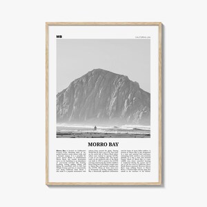 Morro Bay Print schwarz weiß Nr. 1, Morro Bay Wandkunst, Morro Bay Poster, Morro Bay Foto, Kalifornien, USA, Vereinigte Staaten, Nordamerika