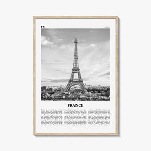 Francia Impresión Blanco y Negro No 1, Arte de la pared de Francia, Cartel de Francia, Foto de Francia, Decoración de Francia, République Française, Francés, París