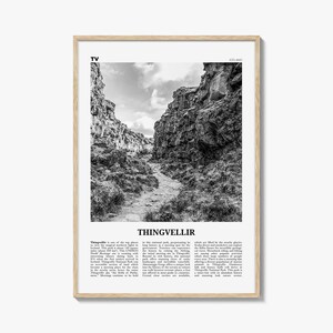 Impresión en blanco y negro del Parque Nacional de Thingvellir, Arte mural de Thingvellir, Póster de Thingvellir, Foto de Thingvellir, Decoración de Thingvellir, Islandia