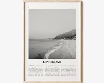 Long Island Print Black and White No 2, Long Island Wall Art, Long Island Poster, Long Island Photo, New York, USA, United States