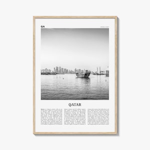 Qatar Print Black and White, Qatar Wall Art, Qatar Poster, Qatar Photo, Qatar Wall Decor, Country Art Print, Doha, دولة قطر Middle East