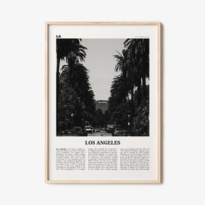 Los Angeles Print Black and White No 1, Los Angeles Wall Art, Los Angeles Poster, Los Angeles, LA, California, USA, United States