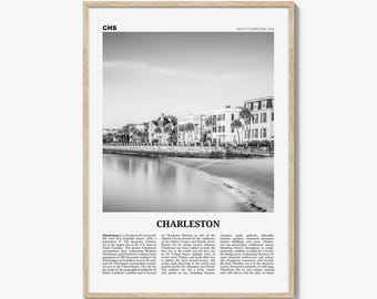 Charleston Print Black and White South Carolina No 1, Charleston Wall Art, Charleston Poster, Charleston Photo, USA, United States