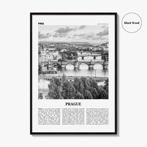 Prague Poster Print Black and White, Charles Bridge Photo, Czech Republic Wall Art image 7