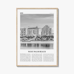 West Palm Beach Print Black and White No 2, West Palm Beach Wall Art, West Palm Beach Poster, West Palm Beach Photo, Florida, USA