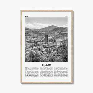 Bilbao Print Black and White, Bilbao Wall Art, Bilbao Poster, Bilbao Photo, Bilbao Wall Décor, Spain, Bilbo, Biscay, Basque, España