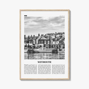 Weymouth Poster Schwarz und Weiß, Weymouth Wandkunst, Weymouth Poster, Weymouth Foto, Weymouth Wanddekor, England, UK, Vereinigtes Königreich