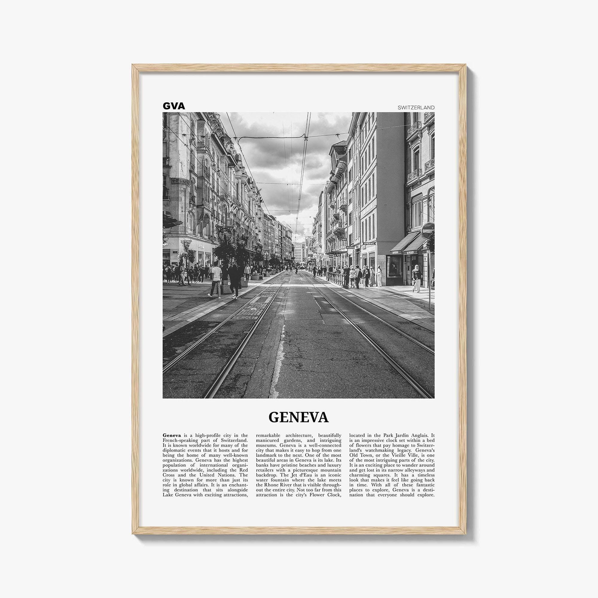 Geneva Print Black and White, Geneva Wall Art, Geneva Poster, Geneva Photo, Geneva Wall Décor, Switzerland, Geneva, Swiss, Schweiz
