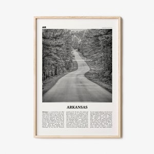 Arkansas Print Black and White No 1, Arkansas Wall Art, Arkansas Poster, Arkansas Photo, Arkansas Wall Decor, USA, United States, America