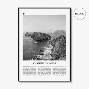 Póster impreso en blanco y negro de las Islas del Canal, arte mural de viajes por California, fotografía de parques nacionales imagen 9