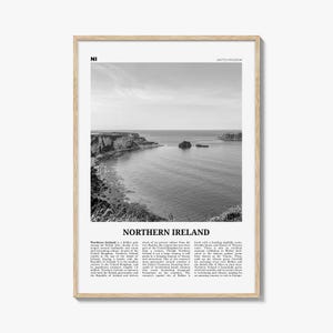 Nordirland Poster Schwarz weiß, Nordirland Wandkunst, Nordirland Poster, UK, Vereinigtes Königreich, Tuaisceart Éireann, Beltz