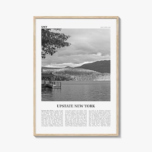 Upstate New York print zwart-wit, Upstate New York muurkunst, Upstate New York poster, Upstate New York foto, VS