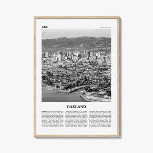 Oakland Print Black and White No 1, Oakland Wall Art, Oakland Poster, Oakland Photo, Oakland Decor, California, USA, United States