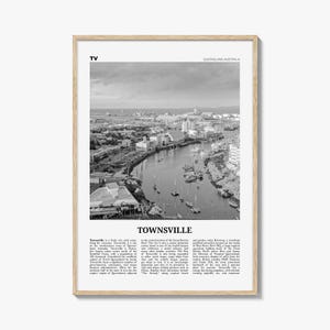Townsville Print Black and White, Townsville Wall Art, Townsville Poster, Townsville Photo, Townsville Decor, Queensland, Australia, Oceania