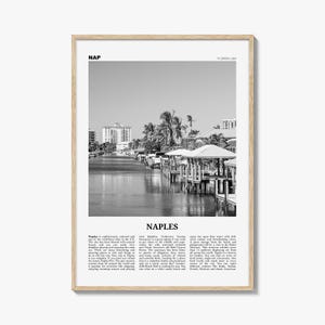 Naples Print Black and White Florida, Naples Wall Art, Naples Poster, Naples Photo, Naples Wall Décor, USA, United States