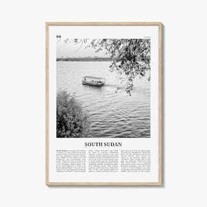 Südsudan Print Schwarzweiß, Südsudan Wandkunst, Südsudan Poster, Südsudan Foto, Südsudan Wanddekoration, Land Kunstdruck