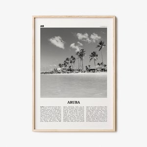 Aruba Print Black and White No 1, Aruba Wall Art, Aruba Poster, Aruba Photo, Aruba Wall Decor, Country Art Print, Oranjestad, Caribbean