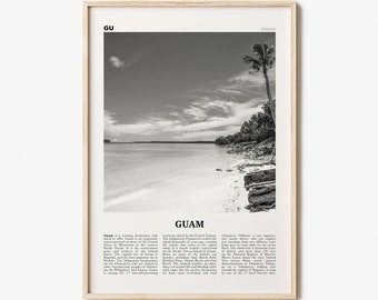 Guam Print Black and White, Guam Wall Art, Guam Poster, Guam Photo, Guam Wall Decor, Country Art Print, Guåhån, Dededo, Hagåtña, Oceania