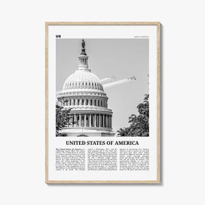 United States of America Print Black and White No 2, United States Wall Art, United States Poster, USA, US, America, United States